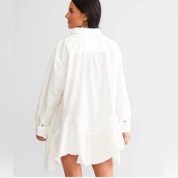 Free People Freya Poplin Button Up Shirt White Size XS - Picture 10 of 15